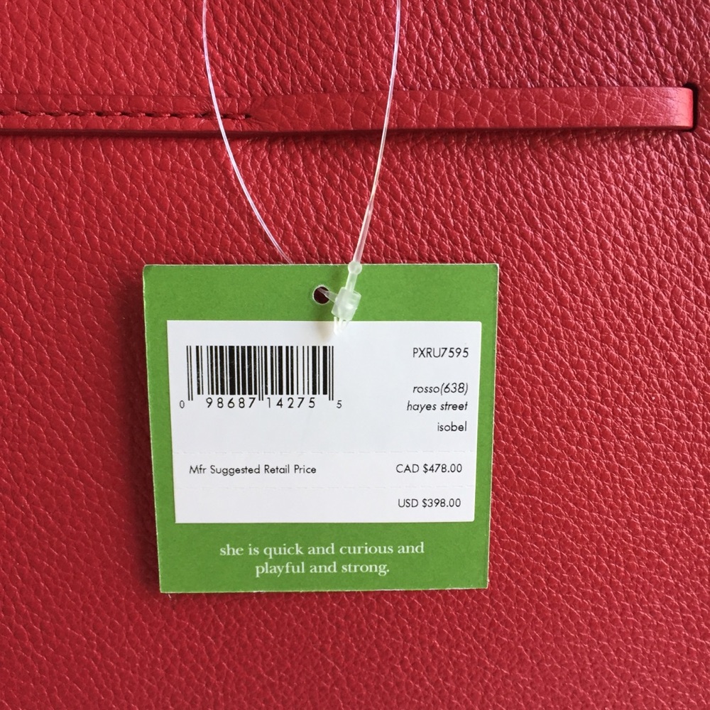 Kate spade hayes Street Large isobel Rosso satchel - Picture 6 of 8